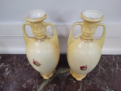 Pair of Edwardian Austrian Hand Painted Vases | Antique & Vintage | Moonee Ponds Antiques | Australia Wide Delivery