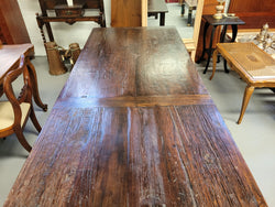 Vintage Rustic Reclaimed Fruit Wood Farmhouse Dining Table | Antique & Vintage | Moonee Ponds Antiques | Australia Wide Delivery