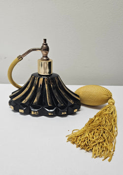 Vintage Deco Style Black Glass Atomiser Perfume Bottle | Antique & Vintage | Moonee Ponds Antiques | Australia Wide Delivery