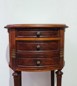 Round Louis XVI Style Mahogany Marble Top Side Table | Antique & Vintage | Moonee Ponds Antiques | Australia Wide Delivery