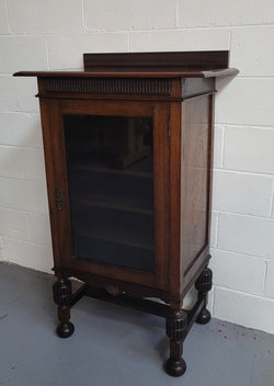 A Compact Oak Tudor Style Display Cabinet | Antique & Vintage | Moonee Ponds Antiques | Australia Wide Delivery