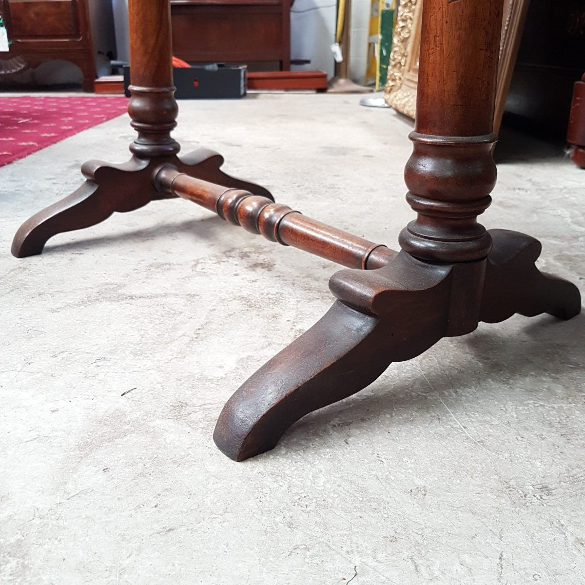 Continental Figured Mahogany Work Table | Antique & Vintage | Moonee Ponds Antiques | Australia Wide Delivery