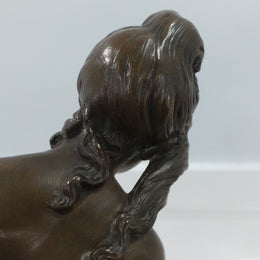 Rare French Bronze Statue Lady Figurine