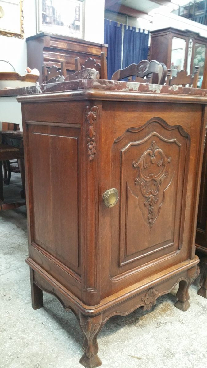 French Walnut Marble Top Bedside Cabinets | Antique & Vintage | Moonee Ponds Antiques | Australia Wide Delivery