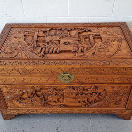 Beautifully Carved Large Oriental Storage Chest. Sourced locally and  is in good detailed condition.
