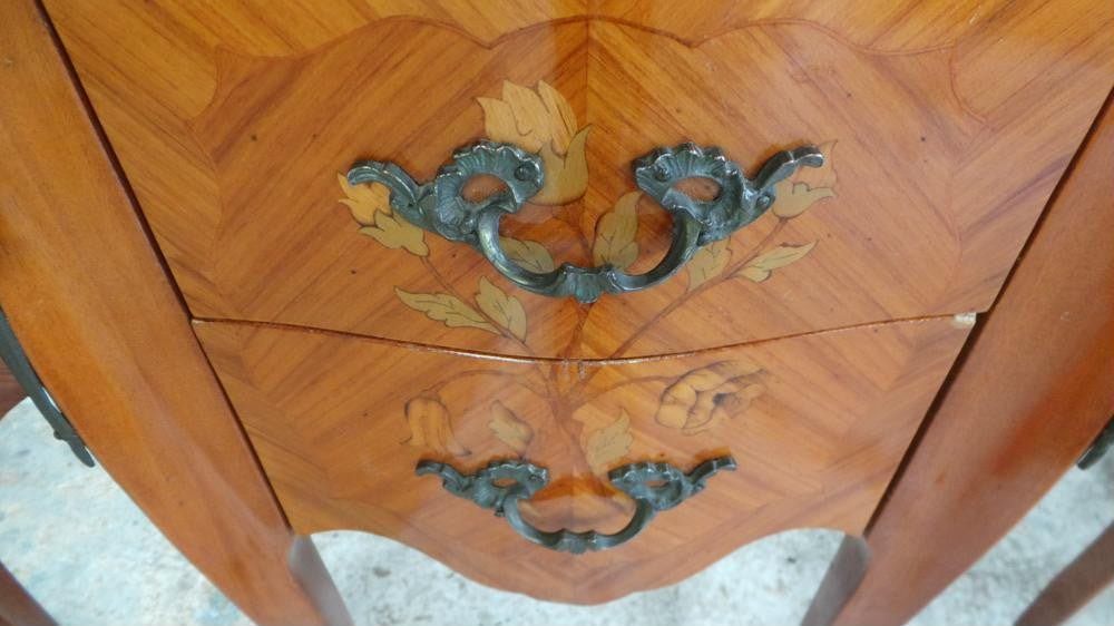 A Lovely Pair Of Petite Inlaid Bedside Cabinets | Antique & Vintage | Moonee Ponds Antiques | Australia Wide Delivery
