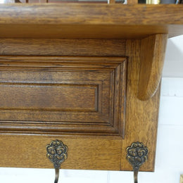French Oak Wall Mounted Coat Rack