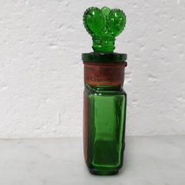 Victorian green glass Crown perfume bottle. In good original condition.