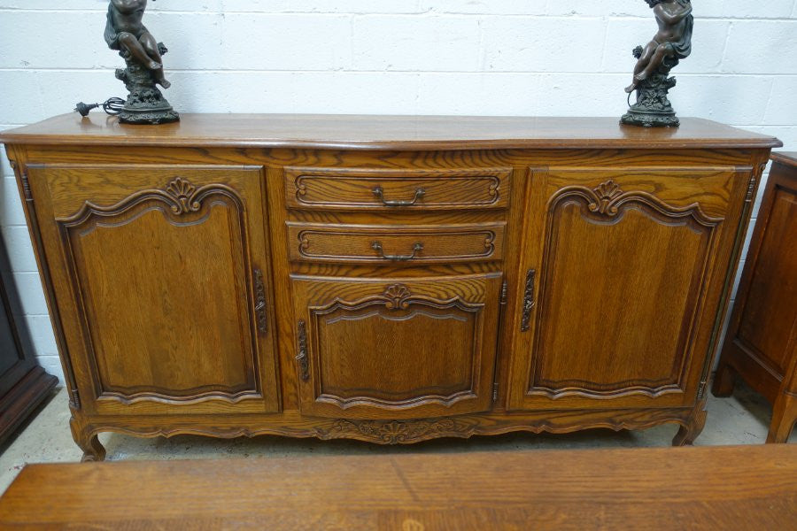 Large French Oak Sideboard-1