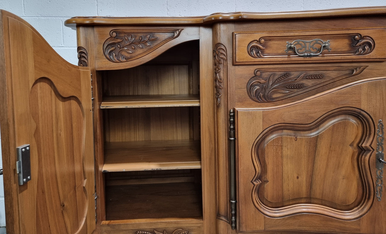 Amazing Grand Louis XV Style Walnut Four Door Beautifully Carved Sideboard | Antique & Vintage | Moonee Ponds Antiques | Australia Wide Delivery