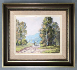 Lorraine Davies Framed Oil On Board Australian Farmhouse Landscape | Antique & Vintage | Moonee Ponds Antiques | Australia Wide Delivery