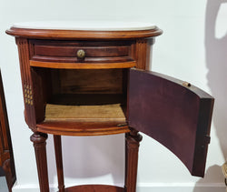Round Louis XVI Style Mahogany Marble Top Side Table | Antique & Vintage | Moonee Ponds Antiques | Australia Wide Delivery