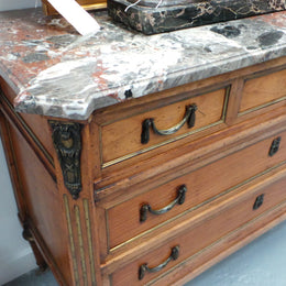 A Fabulous Continental 19th Century Walnut Three Drawer Commode