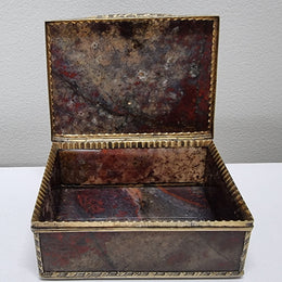 Rare & Beautiful 18th Century Silver Gilt & Red Moss Agate Trinket Box