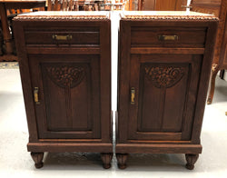 Pair Of French Art Deco Oak Bedside Cabinets | Antique & Vintage | Moonee Ponds Antiques | Australia Wide Delivery