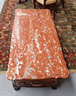 Walnut Louis XV style Marble Top Coffee Table With Drawers | Antique & Vintage | Moonee Ponds Antiques | Australia Wide Delivery