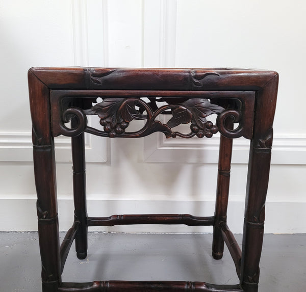 Chinese Rose wood occasional table. Nicely carved and could be used as a coffee table or and occasional table. It is in good original condition.