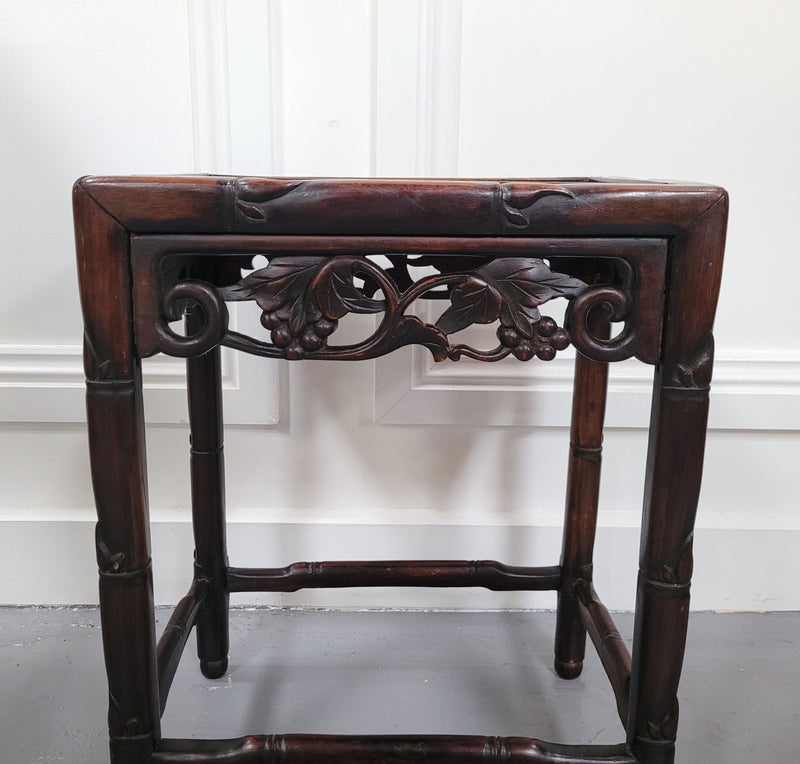 Chinese Rose wood occasional table. Nicely carved and could be used as a coffee table or and occasional table. It is in good original condition.