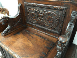 Beautifully Carved 19th Century Gothic Style Hall Seat | Antique & Vintage | Moonee Ponds Antiques | Australia Wide Delivery