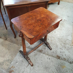 Continental Figured Mahogany Work Table | Antique & Vintage | Moonee Ponds Antiques | Australia Wide Delivery