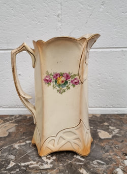 Victorian Tall Jug With Rose & Gilt Decoration | Antique & Vintage | Moonee Ponds Antiques | Australia Wide Delivery