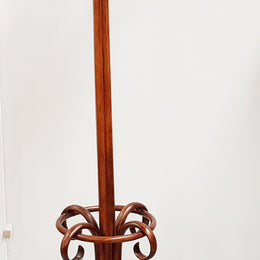 A great example of an Antique French walnut stained Thonet style hat and coat stand in very good restored condition. Very sturdy and solid. Hard to find. Circa 1900.