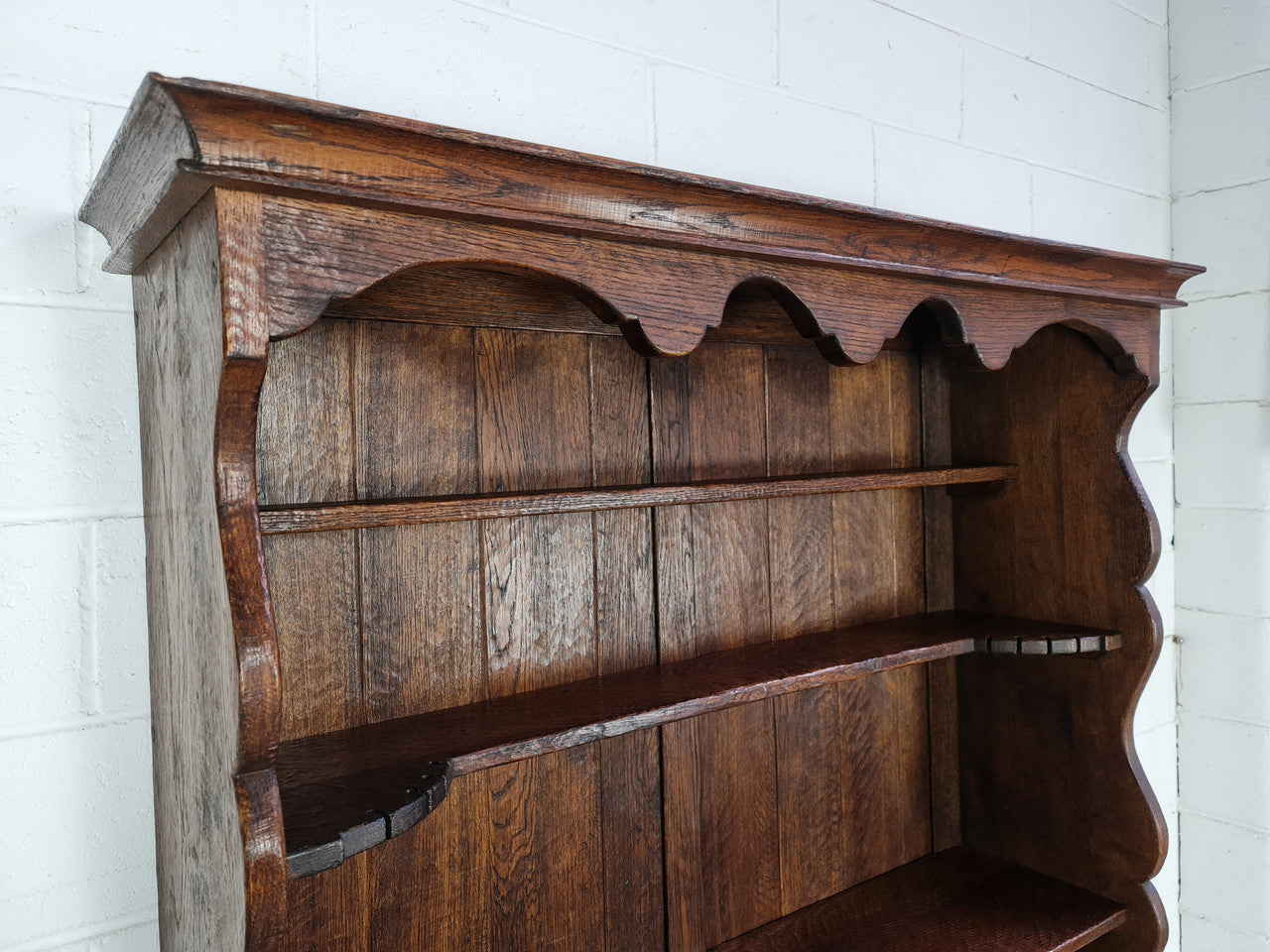 Rustic French Oak Three Shelf & Two Drawer Kitchen Dresser | Antique & Vintage | Moonee Ponds Antiques | Australia Wide Delivery