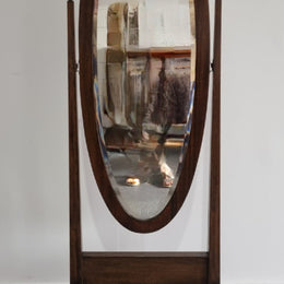 Lovely simple Antique Walnut cheval mirror with original bevelled mirror. In good original detailed condition.