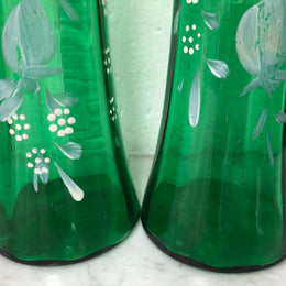 Beautiful Pair of hand painted glass Vases