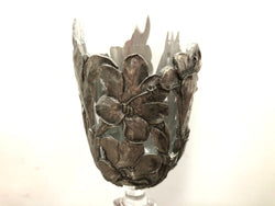 Royal Selangor Floral Pewter and Crystal Fluted Glass | Antique & Vintage | Moonee Ponds Antiques | Australia Wide Delivery