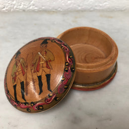 Vintage Treen Hand-Painted Trinket Box