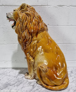 Vintage Italian Terra Cotta Glazed Roaring Lion | Antique & Vintage | Moonee Ponds Antiques | Australia Wide Delivery