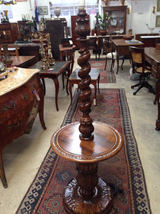 French Walnut Standard Lamp