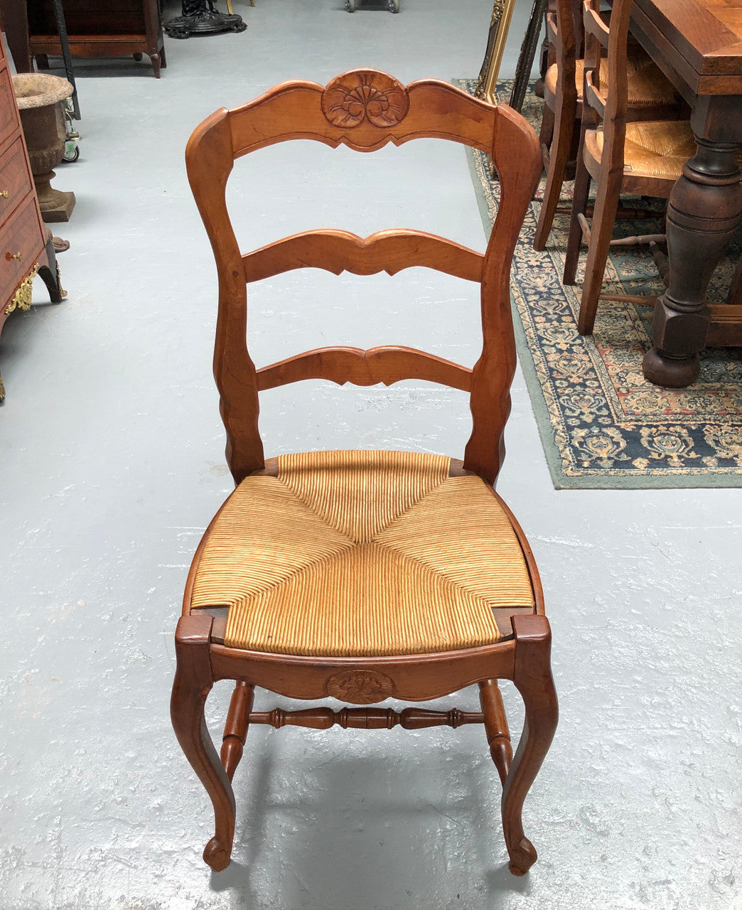 Antique Set of Six French Cherrywood Rush Seat Dining Chair | Antique & Vintage | Moonee Ponds Antiques | Australia Wide Delivery