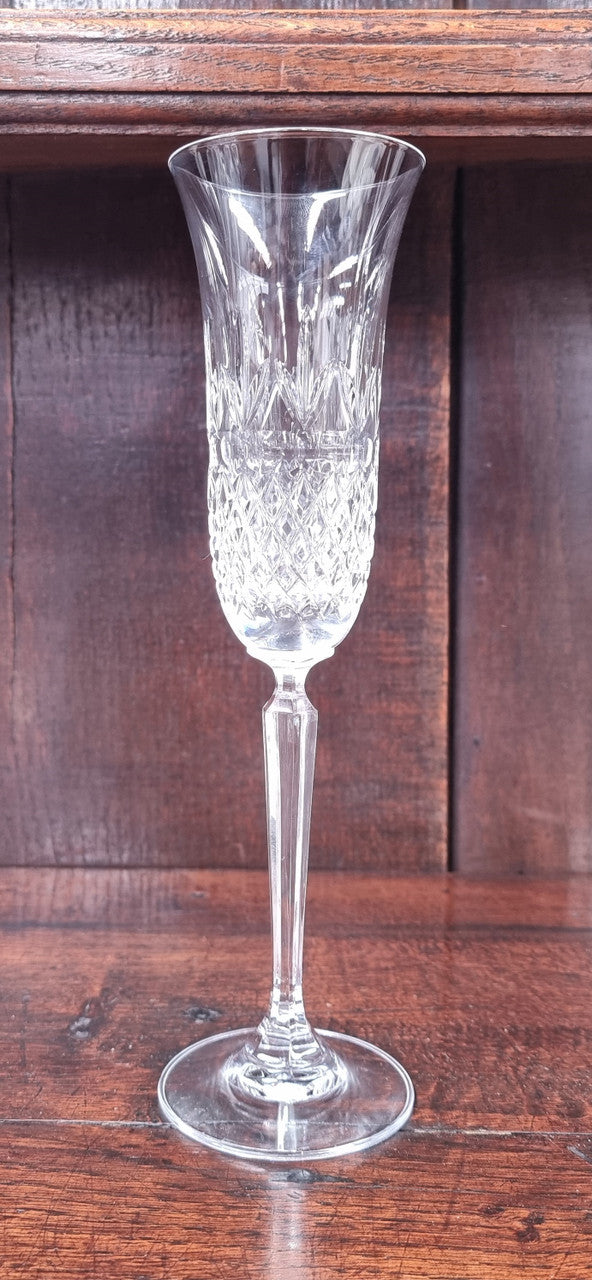 Set of Eight Crystal Champagne Glasses