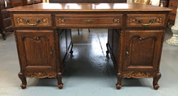 French Oak Louis XV Style Partners Desk | Antique & Vintage | Moonee Ponds Antiques | Australia Wide Delivery