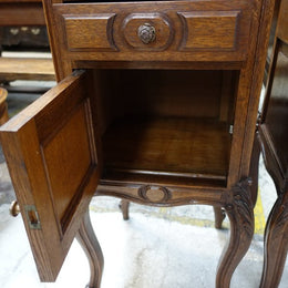 Pair Of French Oak Bedside Cabinets-2