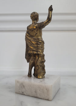 Vintage Cast Brass Figure Julius Caesar On Marble Base | Antique & Vintage | Moonee Ponds Antiques | Australia Wide Delivery