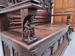 Early 19th Century French Oak Gothic Style Hall Seat | Antique & Vintage | Moonee Ponds Antiques | Australia Wide Delivery