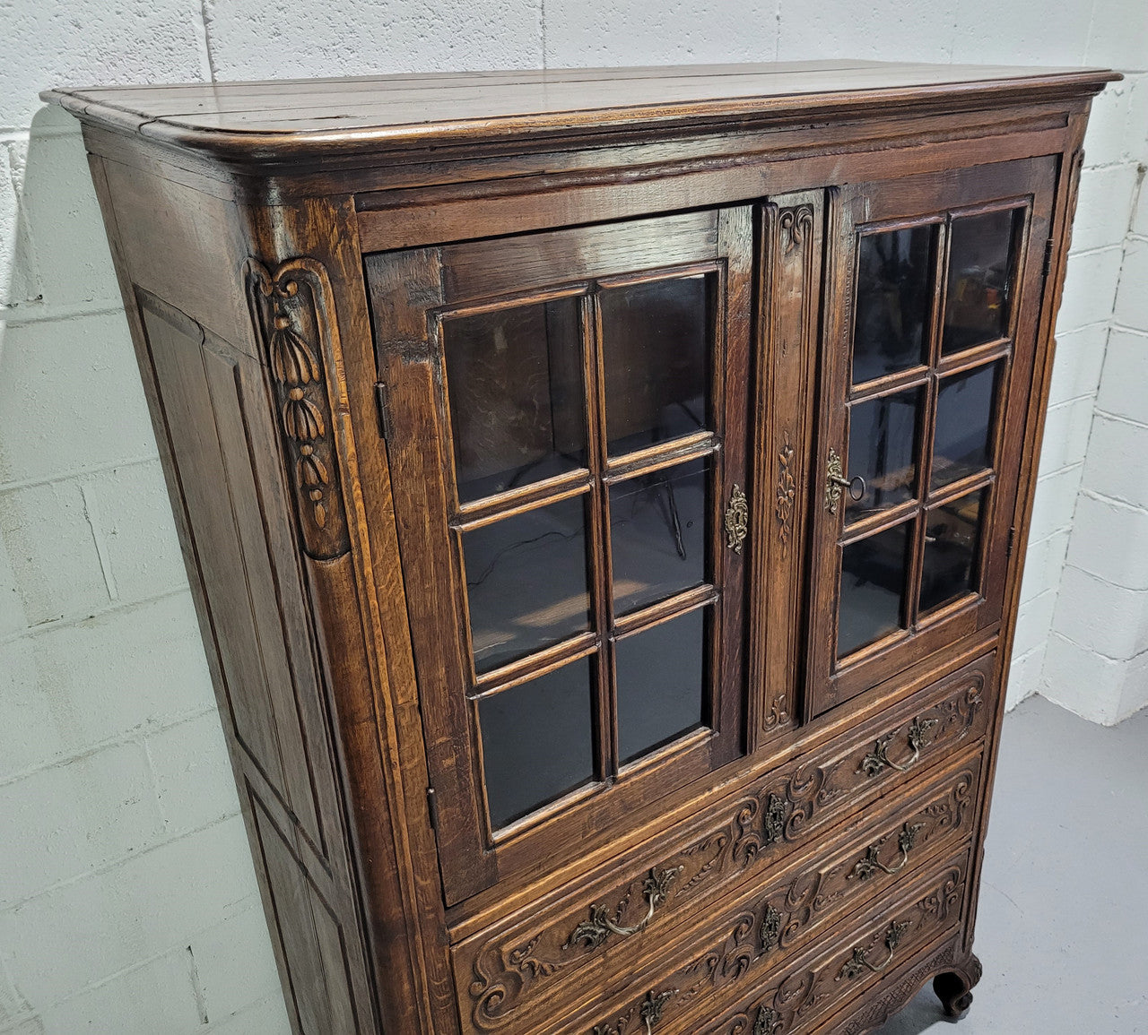 Rare French 18th Century Louis XVth Style Oak Linen Press /Display ...