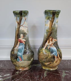 Pair of Victorian Decorative Vases Depicting Women | Antique & Vintage | Moonee Ponds Antiques | Australia Wide Delivery