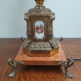 Vintage Table Lamp With Pink Shade