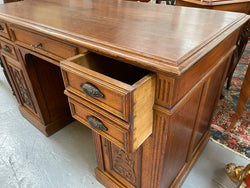 Superb French Oak Beautifully Carved Desk | Antique & Vintage | Moonee Ponds Antiques | Australia Wide Delivery