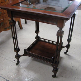 Mahogany Glass Top Display Cabinet