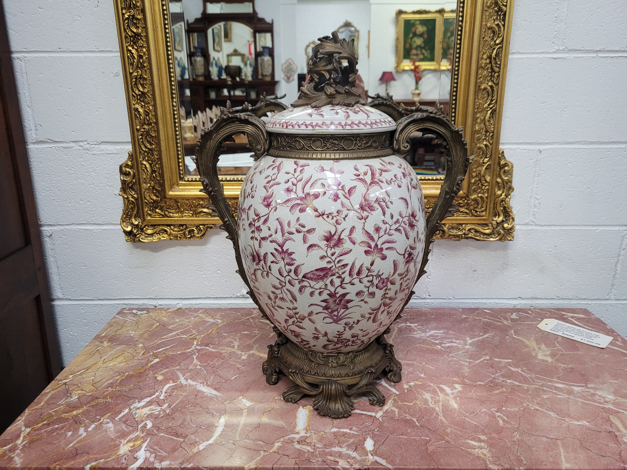 Large Attractive Ceramic Ornamental Lidded Jar with Stunning Ormolu Features | Antique & Vintage | Moonee Ponds Antiques | Australia Wide Delivery