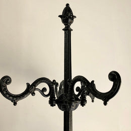 Antique Black French Cast Iron Coat Stand