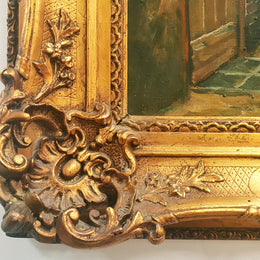 A sensational Antique 19th century oil on canvas painting signed by English artist G.Staps, in a beautiful carved gilt frame and is in good original condition.