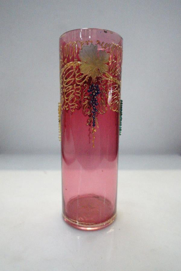 Bohemian Moser Style Cranberry Art Glass-3