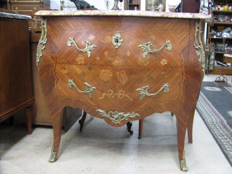 French Marquetry Inlaid Commode