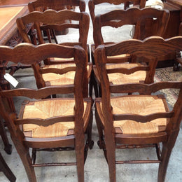 Set 10 French Oak Dining Chairs